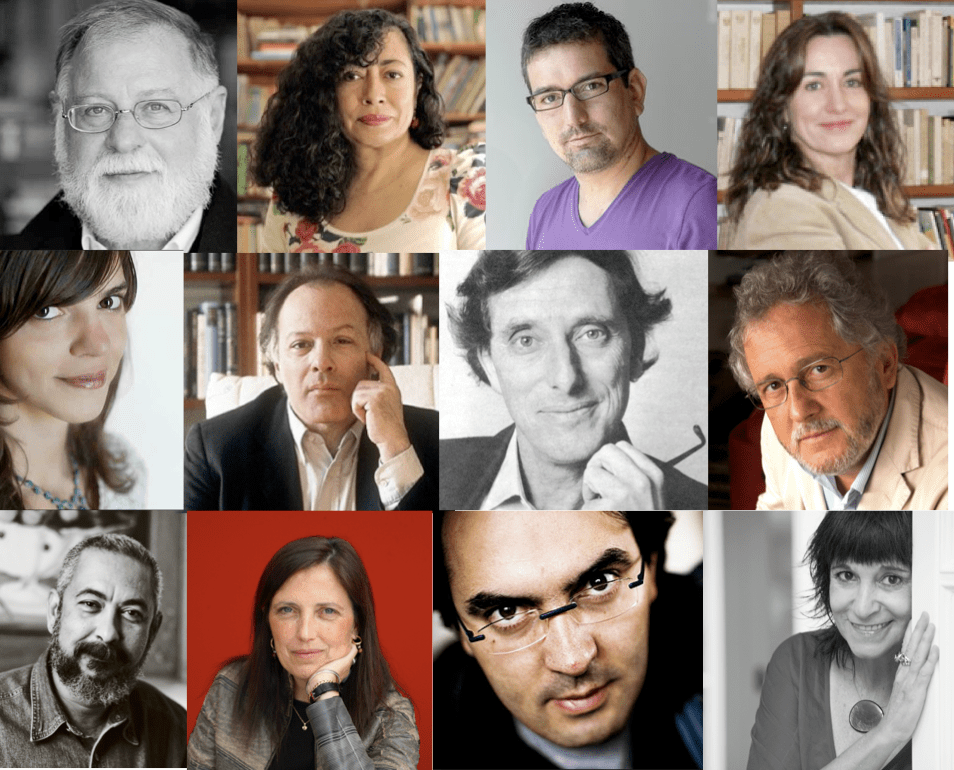 Alberto Manguel (Arg), Ana Clavel (Méx), Santiago Roncagliolo (Perú), Rosa Beltrán (Méx), Valeria Luiselli (Méx), Javier Marías (Esp), Ariel Dorfman (Chile), Héctor Abad (Col), Leonardo Padura (Cuba), Claudia Piñeiro (Arg), Juan Gabriel Vázquez (Col), Rosa Montero (Esp) 