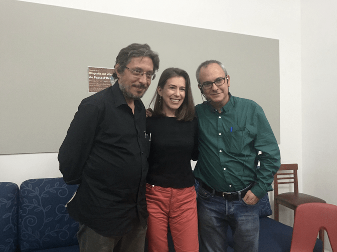 Con Manuel Pérez Petit, editor y colega presentador, y con Pablo D'Ors