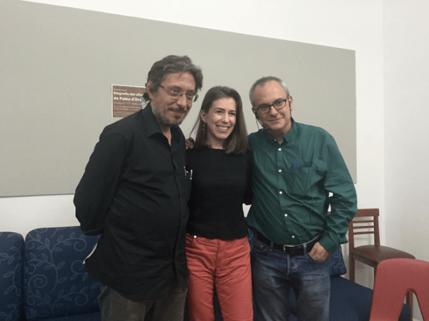 Con Manuel Pérez Petit, editor y colega presentador, y con Pablo D'Ors